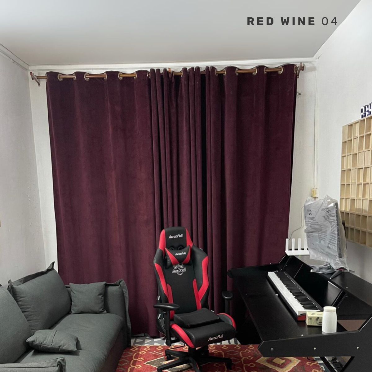 Soundproof Curtain Red Wine